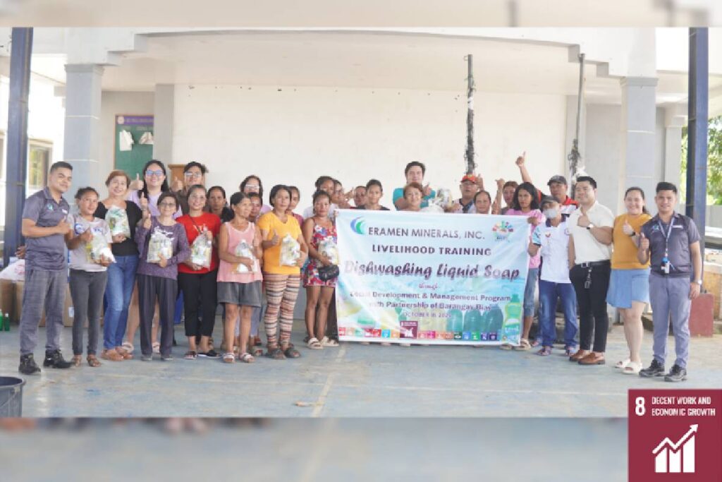 Empowering Women, Building Livelihoods Dishwashing Liquid Soap Training in Barangay Biay - Eramen Minerals Inc.